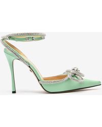 Mach & Mach - Double Bow 110 Crystal Embellished Satin Pumps - Lyst