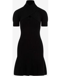 Patou - Scarf Draped Knit Dress - Lyst