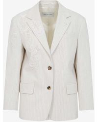 Dries Van Noten - Embroidered Stripe Blazer - Lyst