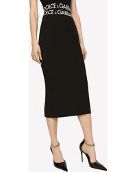 Dolce & Gabbana - Logo Midi Skirt - Lyst