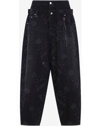 Mastermind Japan - Skull-Print Wide-Leg Easy Jeans - Lyst