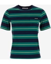 Miu Miu - Striped Cotton T-Shirt - Lyst