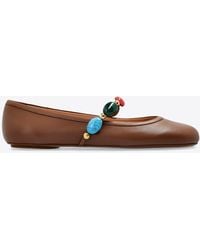 Gianvito Rossi - Shanti Mary Jane Leather Ballet Flats - Lyst