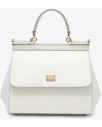 Dolce & Gabbana - Large Sicily Hammered Leather Top Handle Bag - Lyst