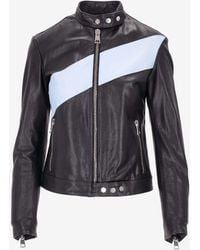 LA ROSE - Leather Zip-Up Bomber Jacket - Lyst