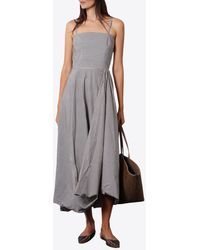 Brunello Cucinelli - Bubble-Hem Striped Midi Dress - Lyst