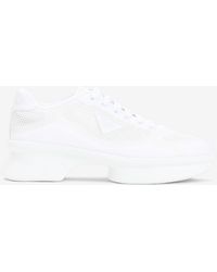 Prada - Wavy Triangle Logo Low-Top Sneakers - Lyst