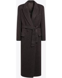 Brunello Cucinelli - Wool And Cashmere Double-Breasted Coat - Lyst