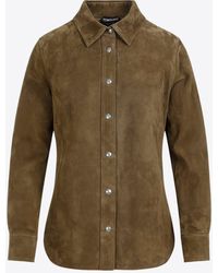 Tom Ford - Suede Leather Long-Sleeved Shirt - Lyst