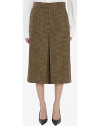Saint Laurent - Plaid Wool Culotte Pants - Lyst
