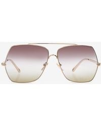 Chloé - Aly Geometric Aviator Sunglasses - Lyst