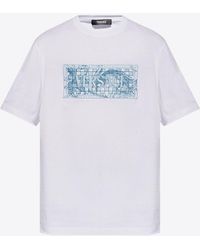 Versace - Logo-Embroidered Crewneck T-Shirt - Lyst