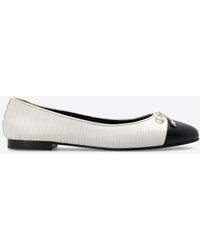 Tory Burch - Cap-Toe Quilted Leather Ballet Flats - Lyst