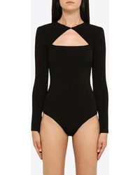 Roland Mouret - Sleeved Bodysuit With Cut-Out - Lyst