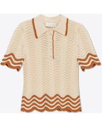 Zimmermann - Junie Crochet Knit Polo T-Shirt - Lyst