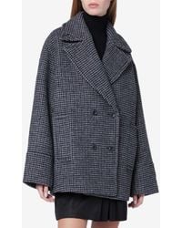 Calvin Klein - Double-Breasted Houndstooth Short Coat - Lyst