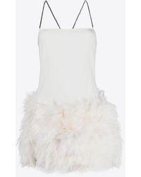 The Attico - Fujiko Feather-Trimmed Minidress - Lyst