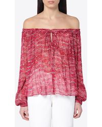 Isabel Marant - Vutti Off-Shoulder Printed Blouse - Lyst