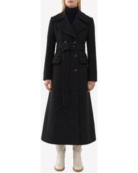 Chloé - Double-Breasted Wool Tweed Trench Coat - Lyst