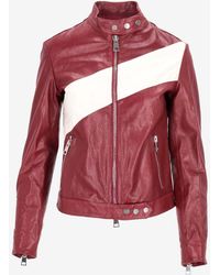 LA ROSE - Leather Zip-Up Bomber Jacket - Lyst