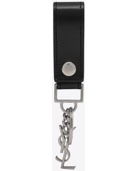 Saint Laurent - Cassandre Leather Keychain - Lyst