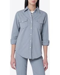 A.P.C. - Logo-Embroidered Buttoned Shirt - Lyst