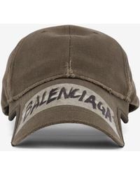 Balenciaga - Masking Tape Logo Distressed Baseball Cap - Lyst