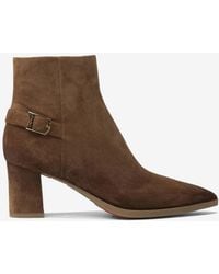 Santoni - 65 Suede Ankle Boots With Strap - Lyst