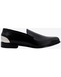 McQueen - Metal Heel Leather Loafers - Lyst