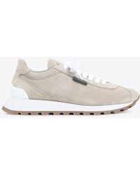 Brunello Cucinelli - Suede Tab Sneakers - Lyst