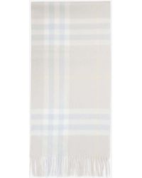 Burberry - Giant Check Fringed Cashmere Scarf - Lyst