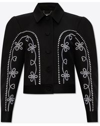 Chloé - Embroidered Wool Cropped Jacket - Lyst