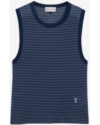 Ami Paris - Ami De Coeur Striped Tank Top - Lyst