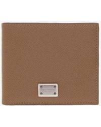 Dolce & Gabbana - Logo Plaque Grained Leather Bi-Fold Wallet - Lyst