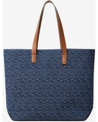 Fendi - Medium Ff Jacquard Denim Tote Bag - Lyst