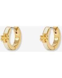Tory Burch - Kira Enamel Huggie Hoop Earrings - Lyst