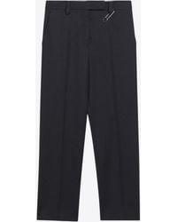 Prada - Safety Pin Wool Tailored Pants - Lyst