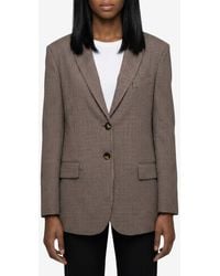 SUTTON NEW YORK - Single-Breasted Micro-Check Jacket - Lyst