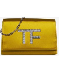 Tom Ford - Disco Satin Clutch With Crystal Tf - Lyst