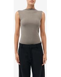 St. Agni - Sleeveless Cupro-Blend Jersey Boat-Neck Top - Lyst