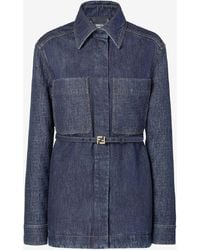 Fendi - Denim Buttoned Jacket - Lyst