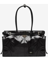 Prada - Large Bonnie Calf Leather Shoulder Bag - Lyst