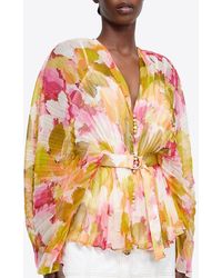 Acler - Abbeywood Belted Floral Blouse - Lyst