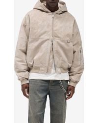 Represent - Monogram Plaque Zip-Up Hooded Sweatshirt - Lyst