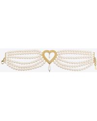 Moschino - Heart-Charm Faux Pearl Choker - Lyst