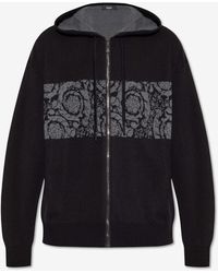 Versace - Barocco Jacquard Zip-Up Hooded Sweatshirt - Lyst