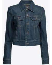 Givenchy - Cropped Denim Trucker Jacket - Lyst