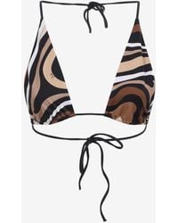 PUCCI - Marmo Print Halterneck Bikini Top - Lyst