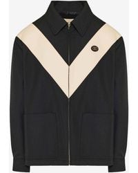 Valentino - Zip-Up Jacket With Inlaid V And Vlogo Patch - Lyst