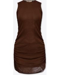 Saint Laurent - Ruched Mini Tulle Dress - Lyst